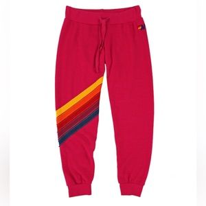 *RARE* Aviator Nation 5 stripe Joggers Pinkish Red
